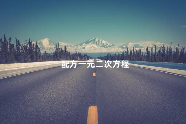 配方一元二次方程